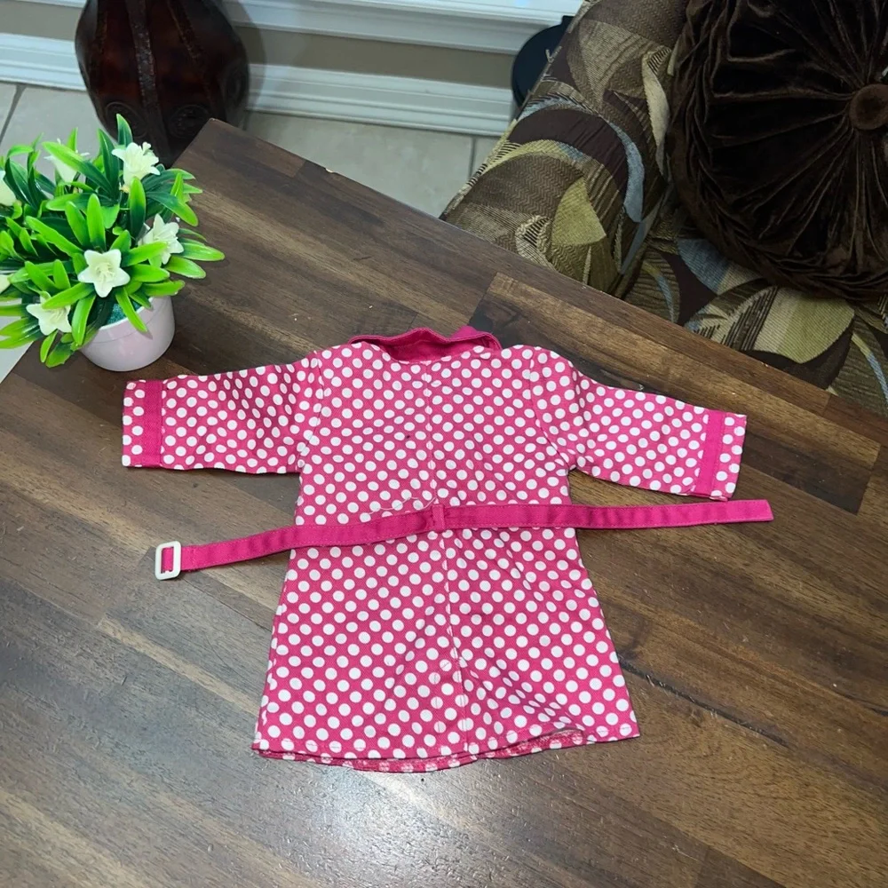 American Girl Doll Rainy Day‎ Coat Raincoat Polka dot